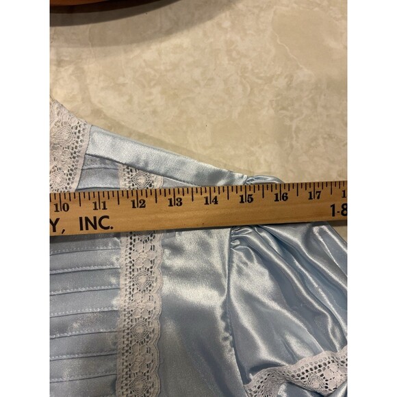 Elise Stevens Nightgown Lace High Neckline Maxi Blue S Cottagecore Victorian - Picture 6 of 7